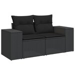 vidaXL Salon de jardin 8 Pièces avec coussins noir résine tressée