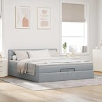VidaXL Cadre de lit ottoman avec matelas gris clair 200x200 cm tissu
