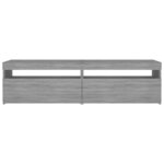 vidaXL Meubles TV avec lumières LED 2 Pièces Sonoma gris 75x35x40 cm