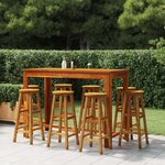 vidaXL Ensemble de bar de jardin 9 Pièces Bois d'acacia solide