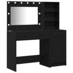 vidaXL Table de Toilette avec tiroir 2 Pièces Noir 78.5 x 41 x 135 cm