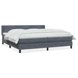 vidaXL Sommier à lattes de lit et matelas gris foncé 180x220cm velours