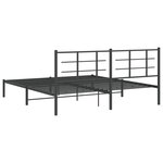 vidaXL Cadre de lit métal sans matelas avec tête de lit noir 183x213cm