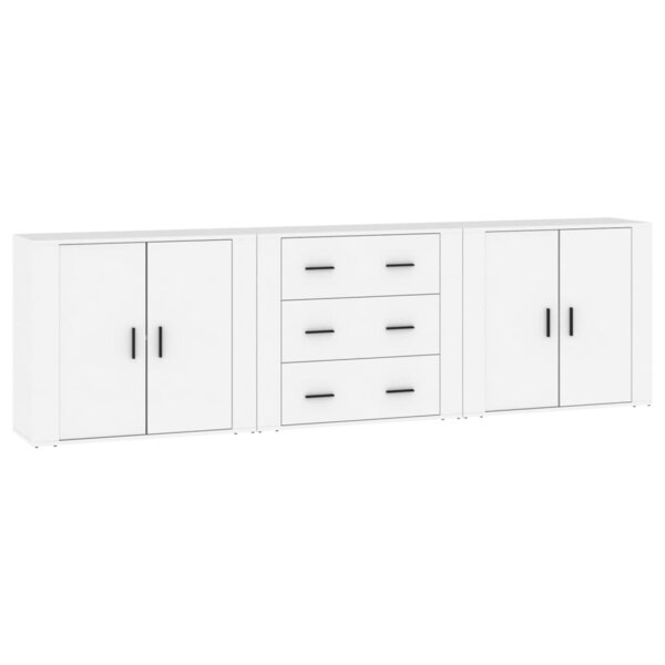 vidaXL Buffets 3 Pièces Blanc Bois d'ingénierie
