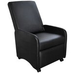 vidaXL Fauteuil pliable noir similicuir