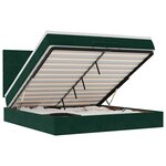 vidaXL Cadre de lit ottoman avec matelas vert foncé 200x200 cm velours