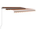 vidaXL Auvent manuel rétractable 350x250 cm Orange et marron