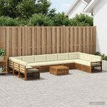 vidaXL Ensembles de canapés avec coussin 11 Pièces Bois d'Acacia Massif