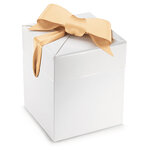 Lot de 25: boite cadeau grise avec ruban satin gris  14x14x16,3 cm