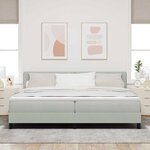 Lit à ressort vidaXL avec matelas Gris clair 200x200 cm Velours