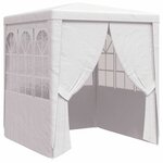 vidaXL Tente de réception avec parois latérales 2 5x2 5m Blanc 90 g/m²