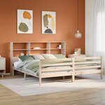 vidaXL Lit bibliothèque sans matelas 200x200 cm bois massif de pin