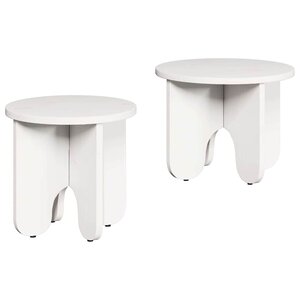vidaXL Table basse 2 Pièces Blanc 39 5 x 39 5 x 30 cm Bois de pin massif