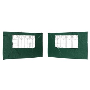 vidaXL Mur de tente de fête 2 Pièces 400 x 195 cm Vert PE et acier