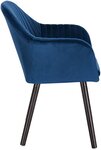 Fauteuil lounge chaise de salle à manger velours et bois bleu 19_0000193