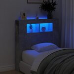 vidaXL Tête de lit à LED gris béton 100x18 5x103 5cm bois d'ingénierie