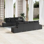vidaXL Ensemble de canapé de jardin 7 Pièces Noir 100 x 55 x 73 cm