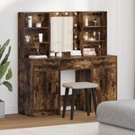 vidaXL Ensemble de Coiffeuse 3 Pièces Chêne fumé 50 x 41 x 135 cm