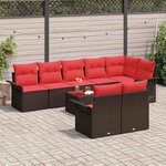 vidaXL Ensemble de canapé de jardin 9 Pièces Marron polyrotin