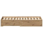 vidaXL Cadre de lit Chêne artisanal 180 x 200 cm Bois d'ingénierie