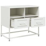 vidaXL Meuble TV blanc 68x39x60 5 cm acier