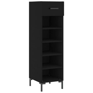 vidaXL Armoire à chaussures noir 30x35x105 cm bois d'ingénierie