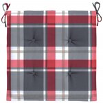 vidaXL Coussins de chaise de jardin lot de 6 carreaux rouges 40x40x4cm