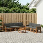 vidaXL Ensemble de canapés d'extérieur 7 Pièces Naturel et Anthracite