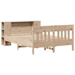 vidaXL Lit bibliothèque sans matelas 135x190 cm bois de pin massif