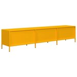 vidaXL Meuble TV jaune moutarde 202x39x43 5 cm acier laminé à froid