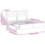 vidaXL Lit de Rangement Gris béton 200 x 200 cm Bois d'ingénierie