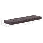 vidaXL Coussin de plancher de palette Coton 120x40x7 cm Anthracite