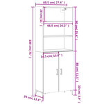 vidaXL Buffet haut Sonoma gris 69 5x34x180 cm Bois d'ingénierie
