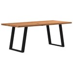 vidaXL Table à manger marron clair bois de chêne massif rectangulaire
