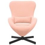 vidaXL Fauteuil œuf Rose Tissu ressemblant à de la laine bouclée