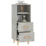 vidaXL Buffet Gris béton 34 5x34x90 cm Bois d'ingénierie