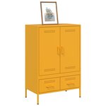 vidaXL Buffet haut jaune moutarde 68x39x101 5 cm acier