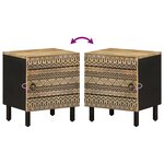 vidaXL Table de chevet noir 40x33 5x46 cm bois de manguier massif brut