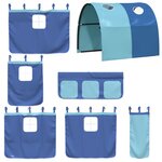 vidaXL Lit mezzanine enfants avec tunnel sans matelas bleu 90x190 cm