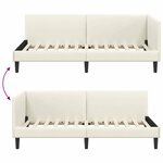 vidaXL Cadre de lit d'angle Autre avec tête de lit Crème 90 x 190 cm