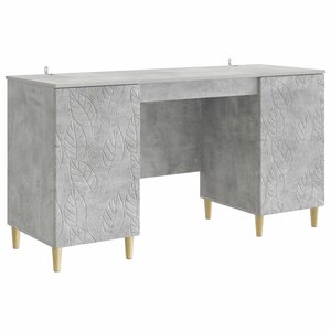 vidaXL Bureau Gris béton Bois d'ingénierie 142 5 x 50 x 75 cm