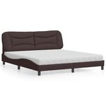 vidaXL Lit avec matelas marron foncé 180x200 cm tissu