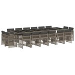 vidaXL Ensemble à manger de jardin 17 Pièces et coussins résine tressée