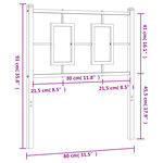 vidaXL Tête de lit métal blanc 75 cm