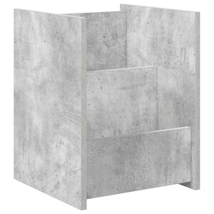 vidaXL Étagère à magazines avec étagère Gris Béton 35 x 35 x 45 cm