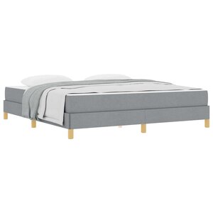 vidaXL Lit à ressorts avec matelas Gris clair 180 x 200 cm tissu