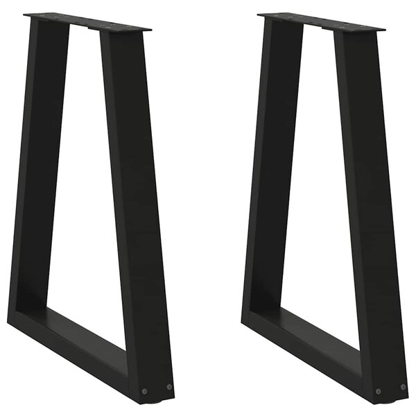 vidaXL Pieds de table à manger en V 2 pièces Noir 60 x (72-73 3) cm Acier