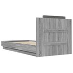 vidaXL Cadre de lit tête de lit et lumières LED sonoma gris 90x190 cm