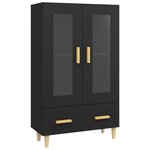 vidaXL Buffet haut noir 70x31x115 cm bois d'ingénierie