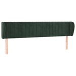 vidaXL Tête de lit avec oreilles Vert foncé 203x23x78/88 cm Velours
